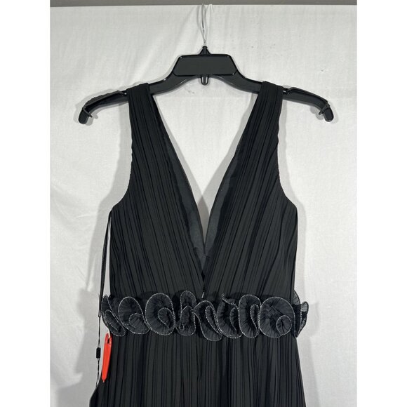 NWT $398 IEENA Mac Duggal [ 4 ] Rosette Ruffle Layered Rosette Dress Gown black‎ - Picture 13 of 14